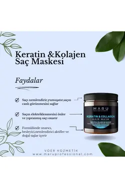 ماسک کراتین سر/مو 500میلی لیتر کلاژن برند MARU کد 1689087914