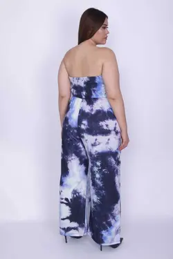 سرهمی بالا پالازا طرح طراحی شده کشی سایز بزرگ آبی کمربند دار قسمتی با زنانه برند Şans کد 1689080420