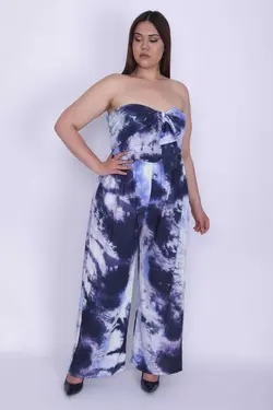 سرهمی بالا پالازا طرح طراحی شده کشی سایز بزرگ آبی کمربند دار قسمتی با زنانه برند Şans کد 1689080420