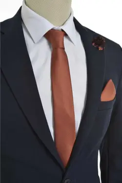 ست کراوات یقه دستمال آجری مردانه برند Brianze کد 1689005728