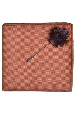 ست کراوات یقه دستمال آجری مردانه برند Brianze کد 1689005728