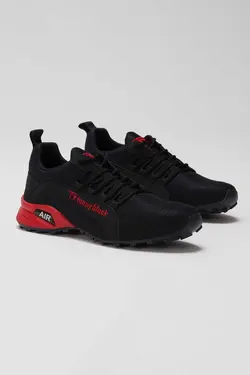 کفش اسپرت اسنیکر قالب راحت کف ترمو بند دار قرمز مشکی مردانه برند Tonny Black کد 1689283552