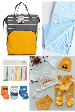 کوله پشتی مراقبت تولد ست دستمال 5تکه جوراب) خروج، نخود کیسه، بیمارستان (عزیزم برند DERİNBEBE کد 1689427505