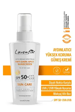 کرم ضد آفتاب هایلایتر بدن صورت 125میلی لیتر لکه تابستانی برند Laventin کد 1689425116
