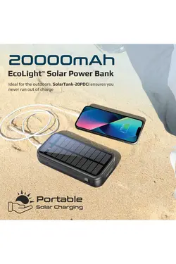دستگاه شارژ خورشید قدرت 20000 ماه قابل حمل // نیمکت پر انرژی برند Promate کد 1689376810