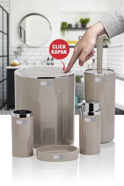 ست سرویس بهداشتی گرد کروم قهوه ای سموری برند Okyanus Home کد 1689520328