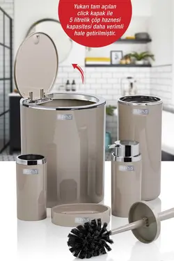 ست سرویس بهداشتی گرد کروم قهوه ای سموری برند Okyanus Home کد 1689520328