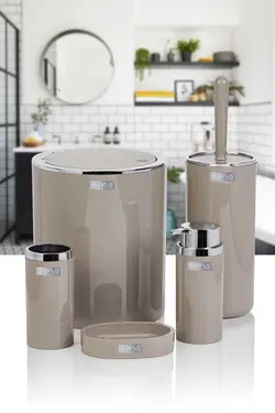 ست سرویس بهداشتی گرد کروم قهوه ای سموری برند Okyanus Home کد 1689520328