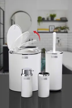 ست سرویس بهداشتی گرد سفید برند Okyanus Home کد 1689519739