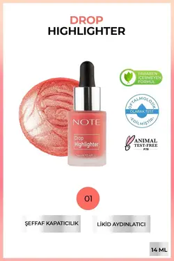 هایلایتر مایع 01مروارید رز برند Note Cosmetics کد 1689507482