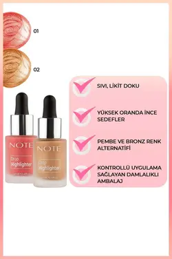 هایلایتر مایع 01مروارید رز برند Note Cosmetics کد 1689507482