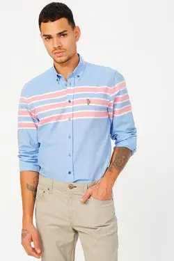 پیراهن مردانه آبی برند US Polo Assn کد 1647151037