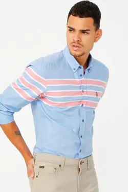 پیراهن مردانه آبی برند US Polo Assn کد 1647151037