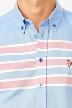 پیراهن مردانه آبی برند US Polo Assn کد 1647151037