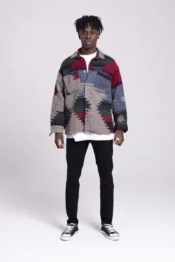 پیراهن قالب طرح‎دار گشاد قرمز طوسی برند Catch کد 1647158888