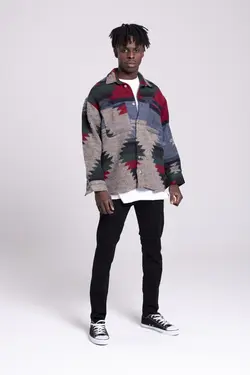 پیراهن قالب طرح‎دار گشاد قرمز طوسی برند Catch کد 1647158888