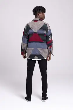 پیراهن قالب طرح‎دار گشاد قرمز طوسی برند Catch کد 1647158888