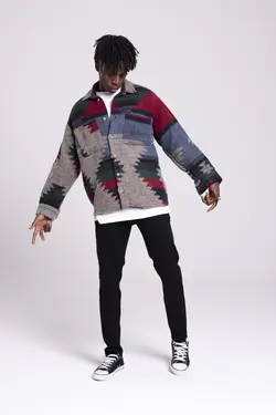 پیراهن قالب طرح‎دار گشاد قرمز طوسی برند Catch کد 1647158888