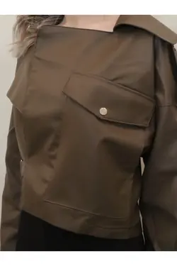 کت چرم قهوه‎ای برند Butikden کد 1647138381