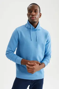 سوییشرت متناسب آستین بلند یقه شال‎دار برند Defacto کد 1647274148