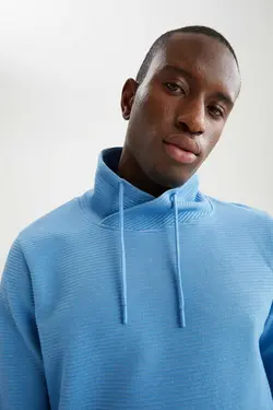 سوییشرت متناسب آستین بلند یقه شال‎دار برند Defacto کد 1647274148