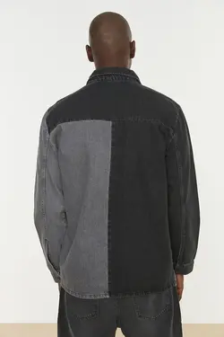 پیراهن متناسب مردانه جین خاکستری آنتراسیت برند TRENDYOL MAN کد 1647274222