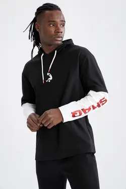 سوییشرت کلاهدار آستین بلند استاندارد برند Defacto کد 1647274138