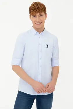 پیراهن مردانه آبی برند US Polo Assn کد 1647150999