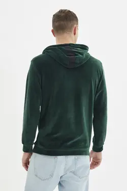 سوییشرت کلاهدار متناسب مردانه قلاب دوزی شده سبز زمردی برند TRENDYOL MAN کد 1644317547