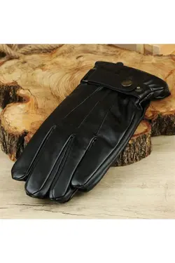 دستکش لمسی ضد آب ظریف چرم مشکی برند FATELLA کد 1643638629