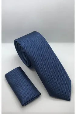 کراوات مردانه با دستمال طرحدار آبی برند Gambocci کد 1643118312