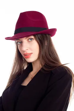 کلاه زنانه زرشکی برند LadyColor کد 1643208731