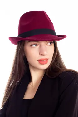 کلاه زنانه زرشکی برند LadyColor کد 1643208731