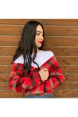 پیراهن گشاد قرمز چهارخونه برند Zehil butik کد 1642766427