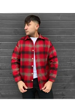 پیراهن گشاد قرمز چهارخونه برند Zehil butik کد 1642766427