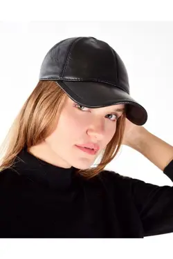 کلاه فصل جدید زمستانی واقعی چرم 100% اصل مشکی برند BY SCK کد 1642343290