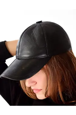 کلاه فصل جدید زمستانی واقعی چرم 100% اصل مشکی برند BY SCK کد 1642343290