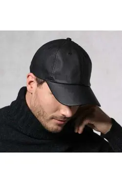 کلاه فصل جدید زمستانی واقعی چرم 100% اصل مشکی برند BY SCK کد 1642343290