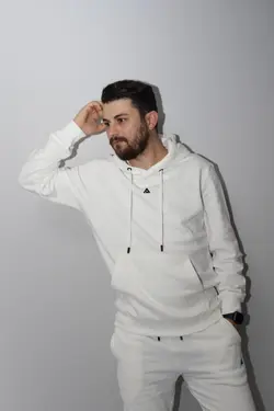 ست لباس راحتی کلاهدار جاگر سفید &amp; هودی برند ALB APPAREL کد 1642080994