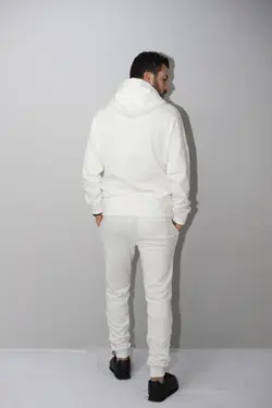 ست لباس راحتی کلاهدار جاگر سفید &amp; هودی برند ALB APPAREL کد 1642080994