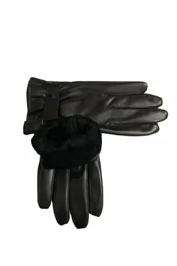دستکش مردانه چرم مخمل مصنوعی داخل طرحدار دکمه دار برند Verdetti کد 1641337930
