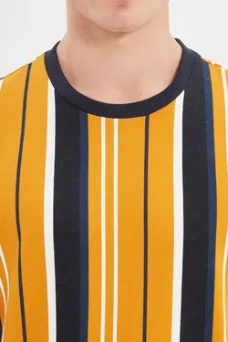 سوییشرت متناسب مردانه یقه گرد نارنجی برند TRENDYOL MAN کد 1641292013