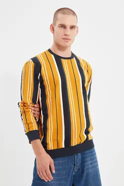 سوییشرت متناسب مردانه یقه گرد نارنجی برند TRENDYOL MAN کد 1641292013