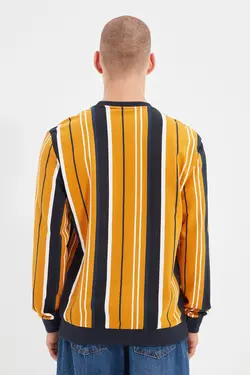 سوییشرت متناسب مردانه یقه گرد نارنجی برند TRENDYOL MAN کد 1641292013