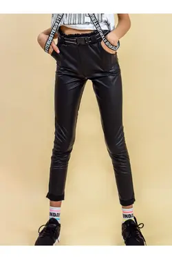 شلوار کمربند سیاه چرم 16سن کمربند‎دار دخترانه برند Benini کد 1641086952