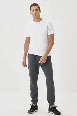 شلوار راحتی اسپرت راحت مردانه کمر روزانه کشی پاچه خاکستری آنتراسیت استاندارد برند Altınyıldız Classics کد 1640955248