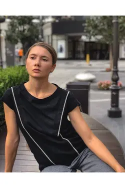 تیشرت شیردهی مشکی برند melon brand کد 1640972587