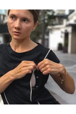 تیشرت شیردهی مشکی برند melon brand کد 1640972587