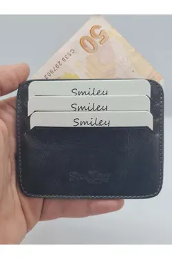 جا کارتی چرم اصل طوسی برند Smiley Case کد 1647348669