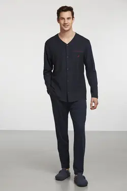 لباس راحتی بافتنی جاکاردار سرمه ای برند Nautica کد 1647341713